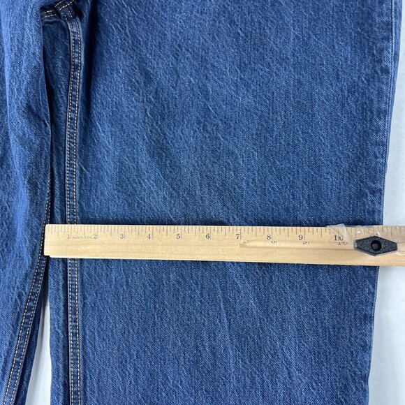 Abercrombie Fitch Jeans Womens 32x27* High Rise Loose Blue Raw Hem Denim Tag 31S - Picture 13 of 16